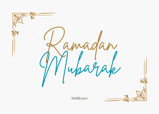Ramadan Greeting Card – Brown & Turquoise Design (Digital Download PDF)