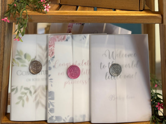 Elegant Special Occasion Wax Seal Greeting Cards – Assorted Styles