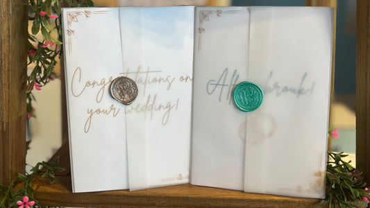 Elegant Wedding Wax Seal Greeting Cards – Assorted Colors