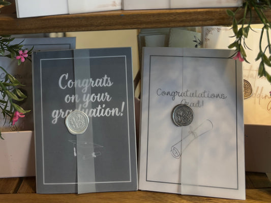 Elegant Graduation Wax Seal Greeting Cards – Assorted Colors